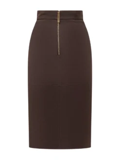 High Waist Midi Skirt with Belt