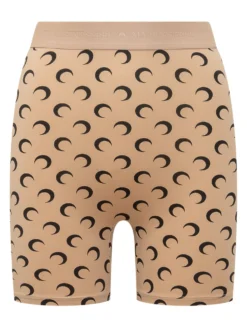 High Waist Shorts with Moon Print