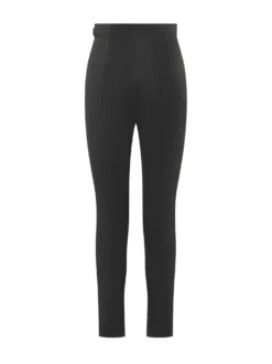 High Waist Slim Trousers With Belt Details