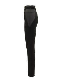 High Waist Trousers with Belt and Metal Details