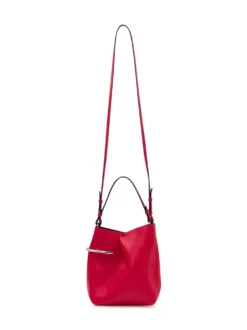 Hobo Bag in Leather with Metal Detail
