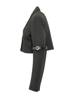 Hybrid Cropped Jacket with Sleeve Straps