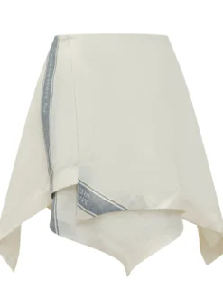 Ivory Asymmetric Panel Skirt