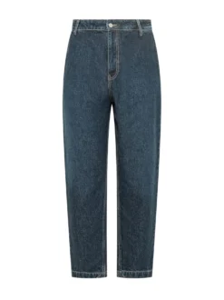 Jeans a Gamba Dritta con Tasche