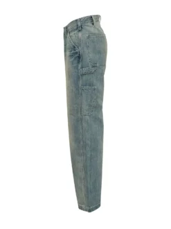 Jeans con Tasche Utility e Gamba Dritta