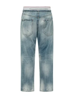 Jeans Kawaii con Effetto Usurato e Tasche