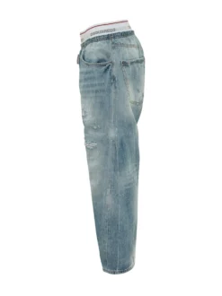 Jeans Kawaii con Effetto Usurato e Tasche