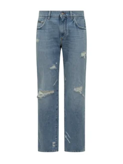 Jeans Straight Fit Effetto Used