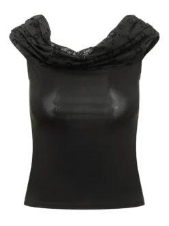 Jersey Bustier Top with Draped Neckline
