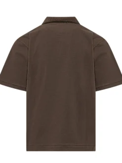 Jersey Polo with Open Collar and Pocket