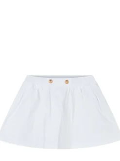 Jersey Skirt with Decorative Buttons
