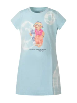 Jersey T-shirt Dress with Bear Print