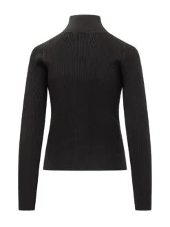 J.W. Anderson Black Ribbed Zip-up Cardigan