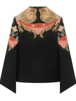 Keyhole Blouse with Wide Sleeves