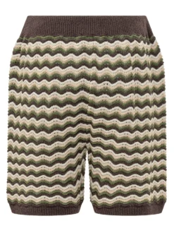 Knit Bermuda with Wave Pattern