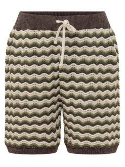 Knit Bermuda with Wave Pattern