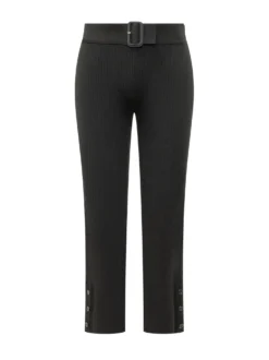Knit Capri Pants With Buckle