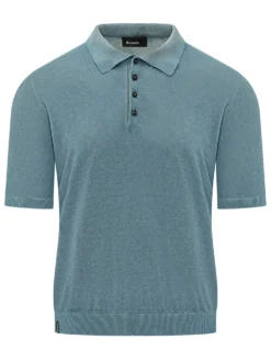Knit Polo Shirt with Buttons