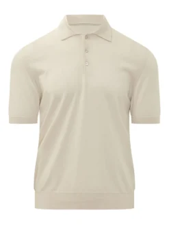 Knit Polo Shirt with Collar