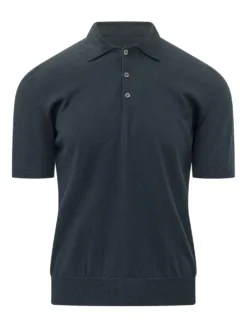Knit Polo Shirt with Collar