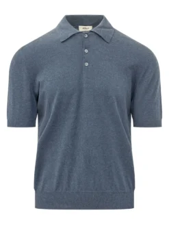 Knit Polo Shirt with Collar
