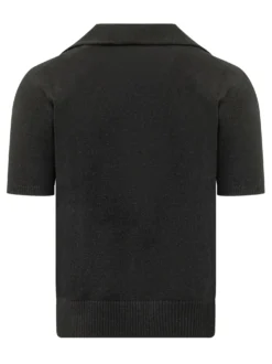 Knit Polo with Open Collar