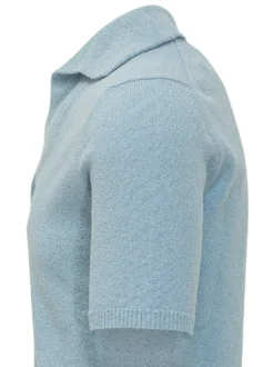Knit Polo with Open Collar