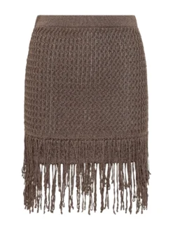 Knit Skirt with Fringe