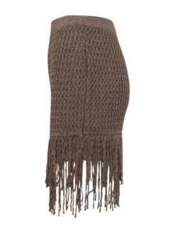 Knit Skirt with Fringe