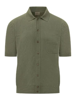 Knitted Polo Shirt with Chest Pocket