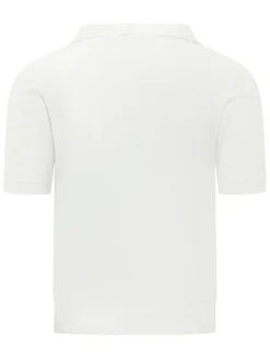 Knitted Polo with V Neck and Collar