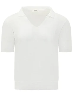 Knitted Polo with V Neck and Collar