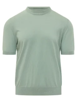 Knitted T-shirt with High Collar