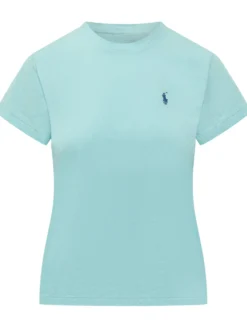 Knit T-shirt with Embroidered Logo
