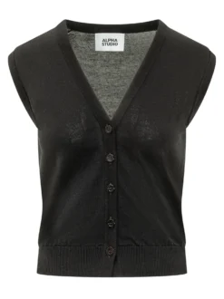 Knit Vest with Buttons