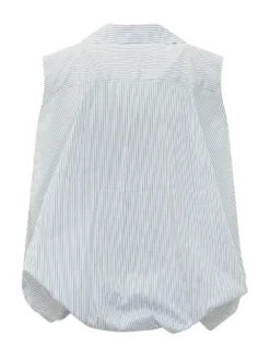 Kyma Sleeveless Shirt with Lapels and Striped Pattern
