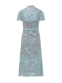 Lace Midi Dress with Bow