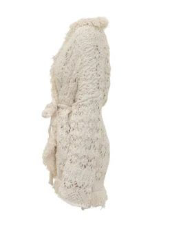 Lagoon Romance Cardigan with Belt and Openwork Knit
