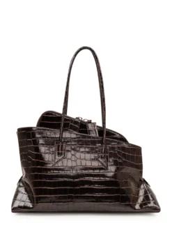 La Passeggiata Medium Bag with Crocodile Pattern