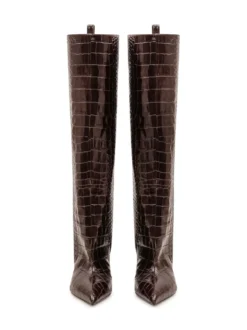 Lea High Boots with Crocodile Pattern