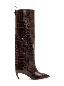 Lea High Boots with Crocodile Pattern