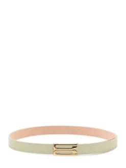 Leather Belt with Iconic Metal Buckle