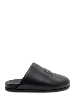 Leather Mules with Logo