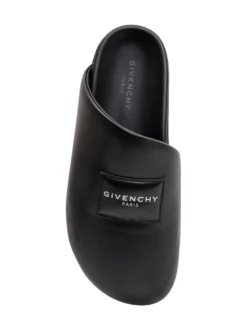 Leather Mules with Logo