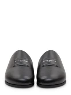 Leather Mules with Logo