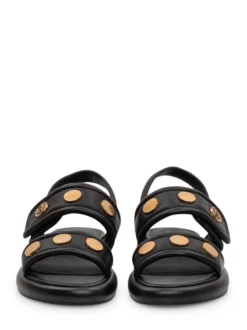 Leather Sandal with Metal Detail