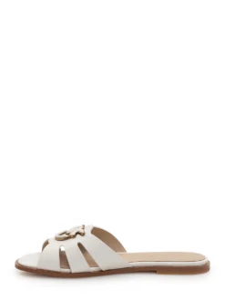 Leather Sliders with Metal Detail