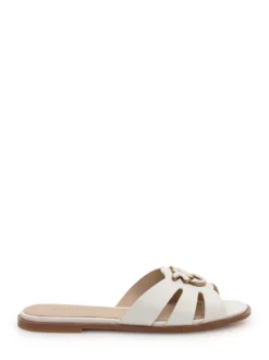 Leather Sliders with Metal Detail