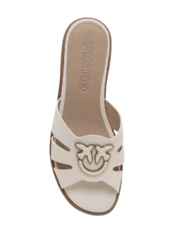 Leather Sliders with Metal Detail