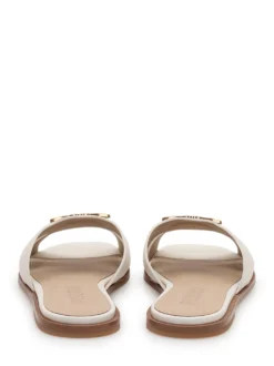Leather Sliders with Metal Detail